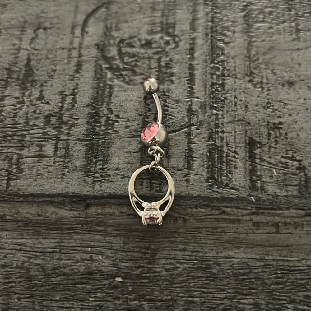 Pink Promise ring belly button ring - Picture 5 of 5